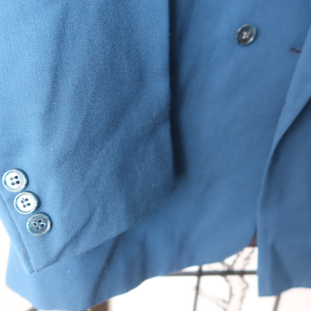 Zeidler Electric Blue Suit Jacket Size 44 Long - Picture 3 of 10